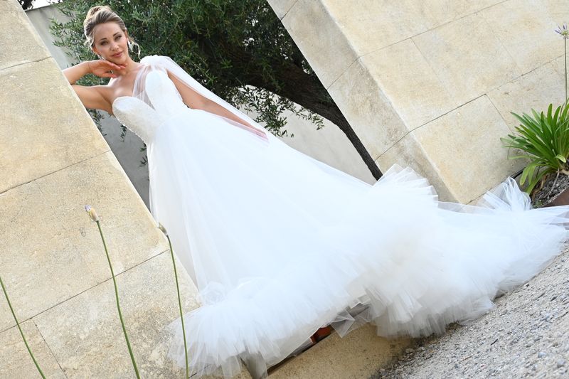 Robe de mariée princesse avec longue traine