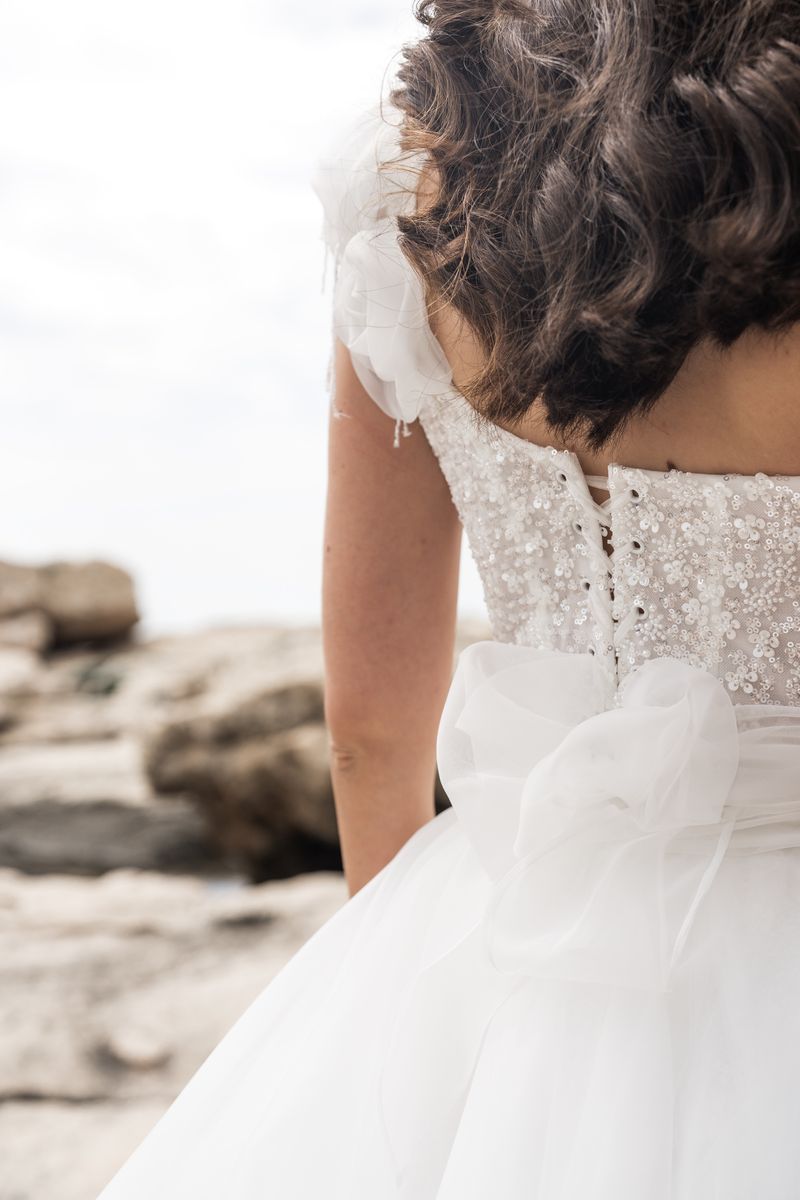Robe de mariée 2 en 1 transformable princesse pour la cérémonie, droite pour la soirée